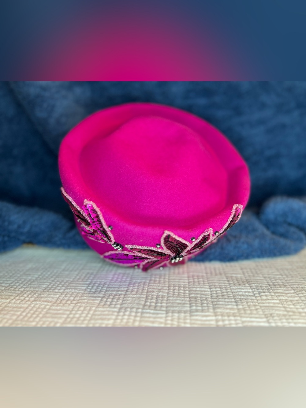 Mr. Hi’s Classic Hot Pink Wool Pillbox Hat Made in USA - Picture 4 of 11